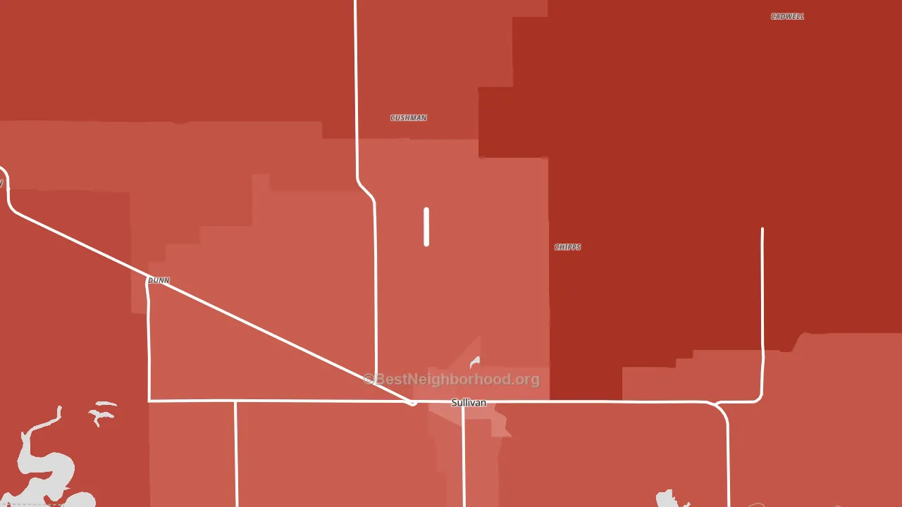 Moultrie County, IL block-group political-lean map