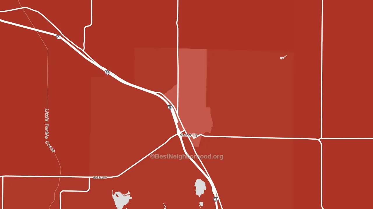 Mound City, MO block-group political-lean map