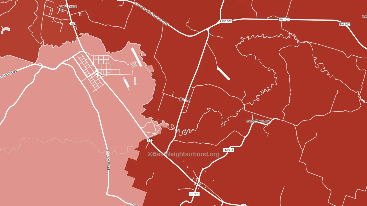 Mound, TX block-group political-lean map