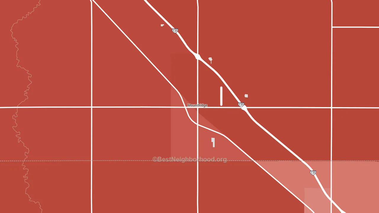 Moundridge, KS block-group political-lean map