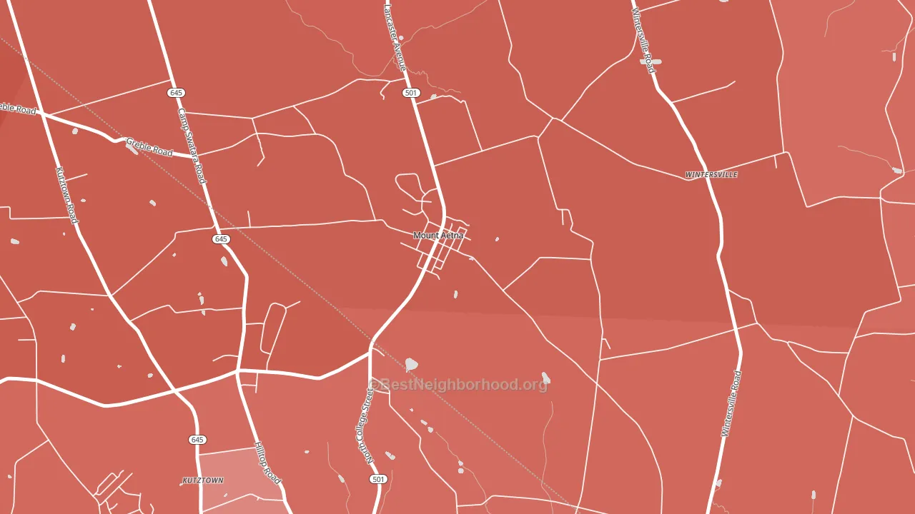 Mount Aetna, PA block-group political-lean map