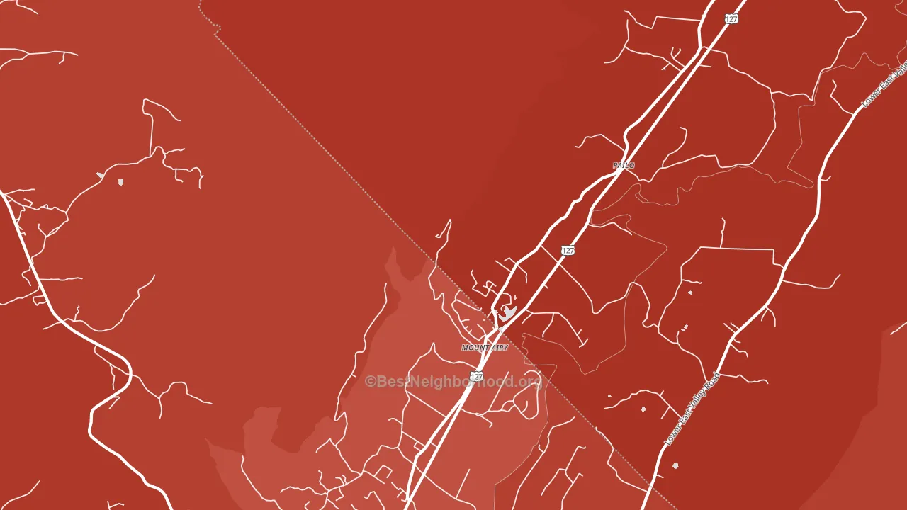 Mount Airy, TN block-group political-lean map