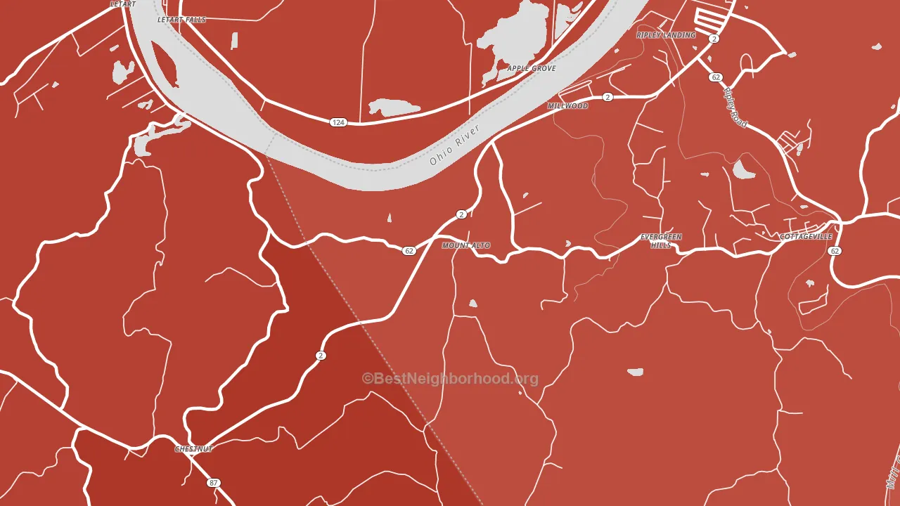 Mount Alto, WV block-group political-lean map