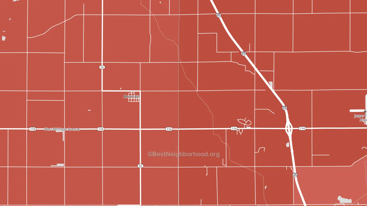 Mount Ayr, IN block-group political-lean map