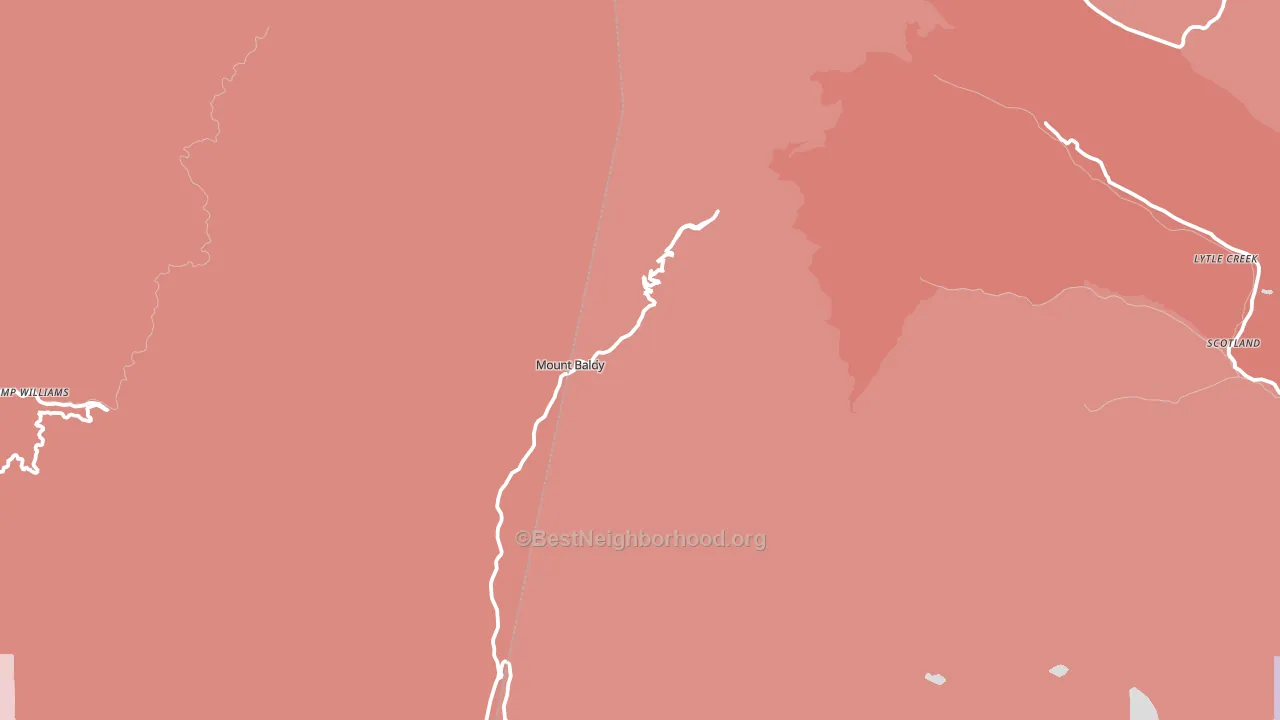 Mount Baldy, CA block-group political-lean map
