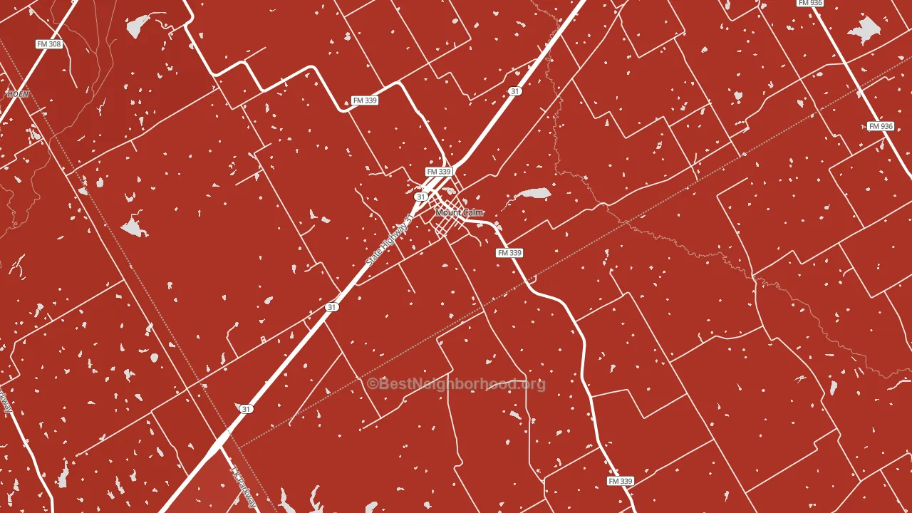 Mount Calm, TX block-group political-lean map