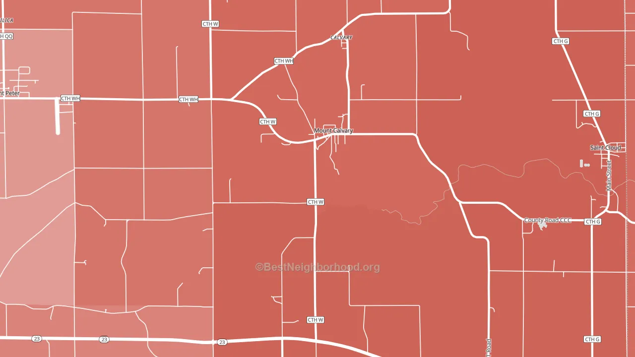 Mount Calvary, WI block-group political-lean map