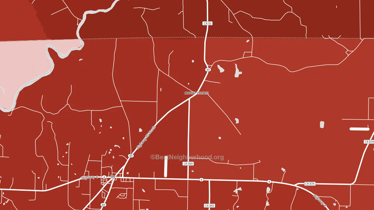 Mount Carmel, FL block-group political-lean map