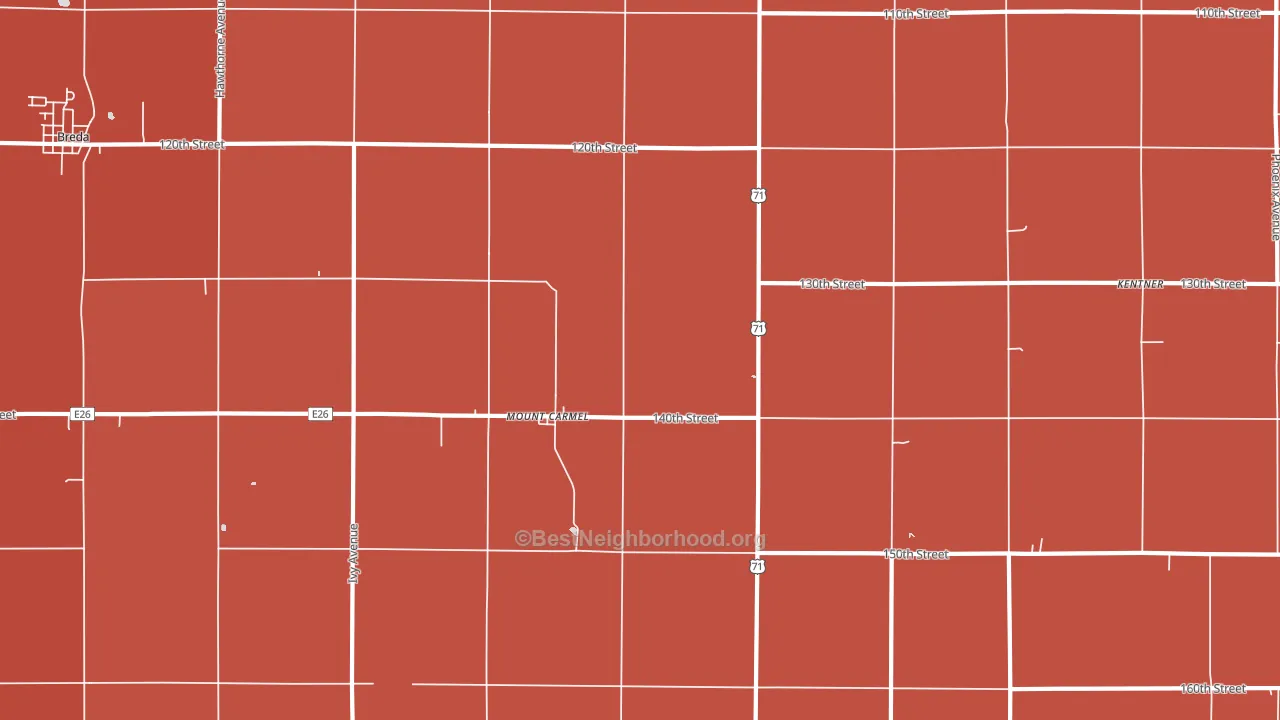 Mount Carmel, IA block-group political-lean map