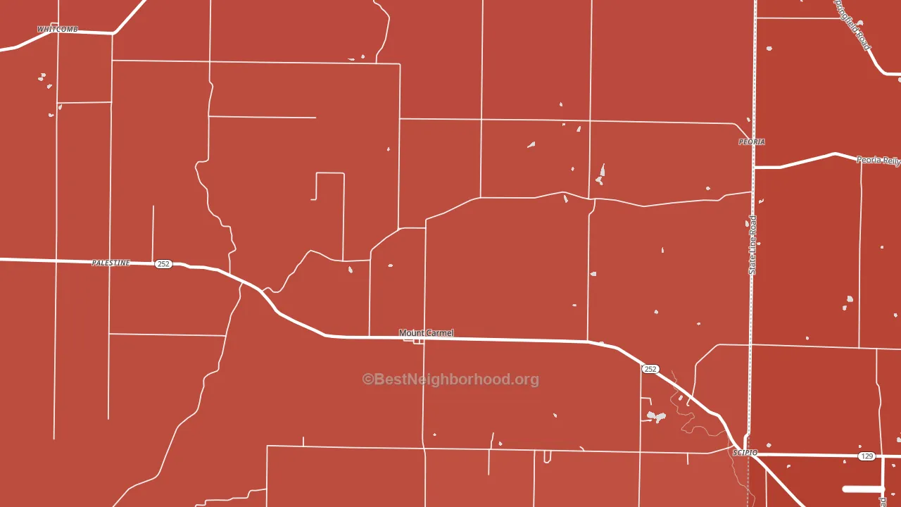Mount Carmel, IN block-group political-lean map