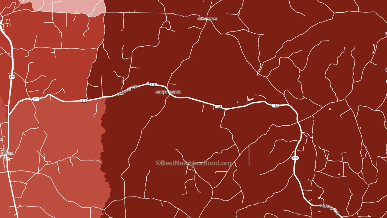Mount Carmel, LA block-group political-lean map
