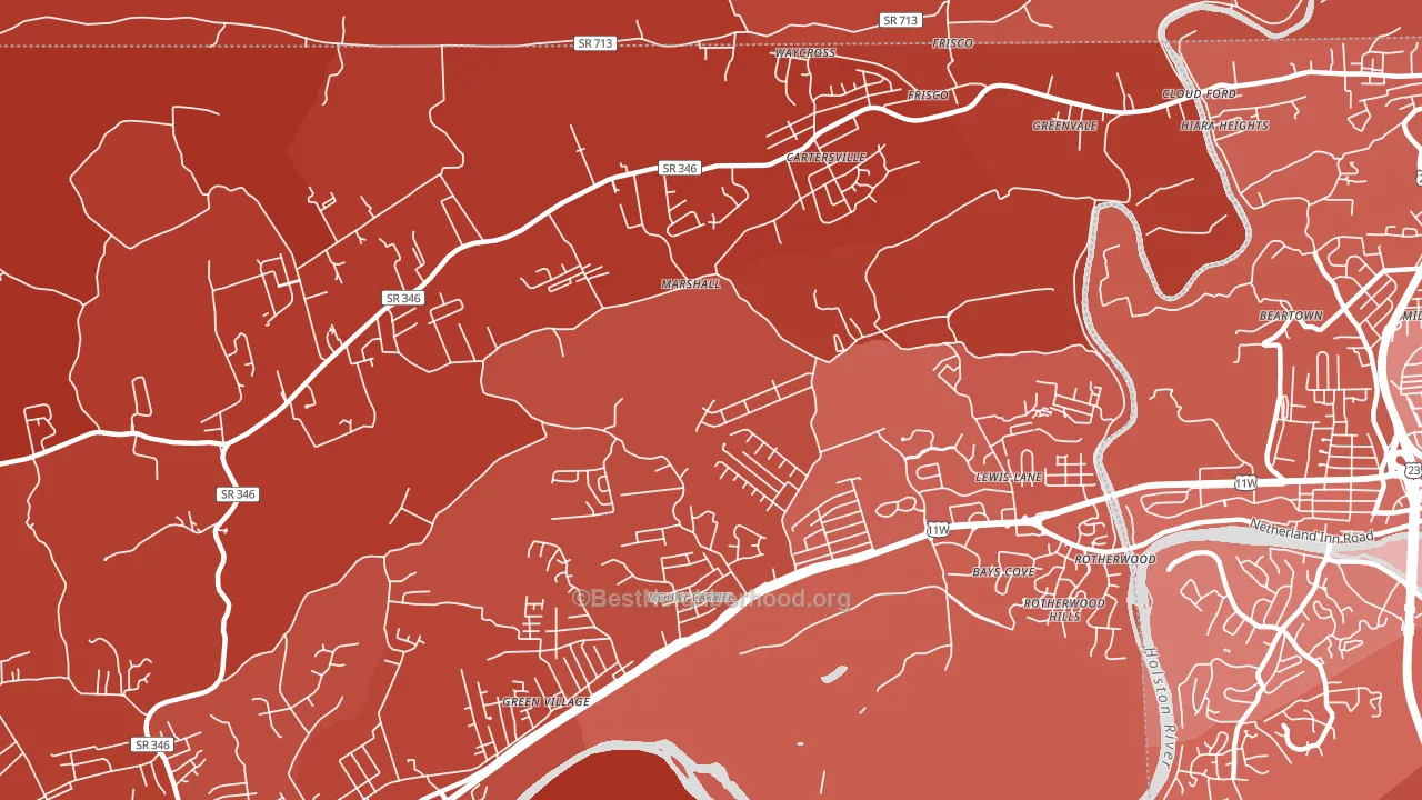 Mount Carmel, TN block-group political-lean map