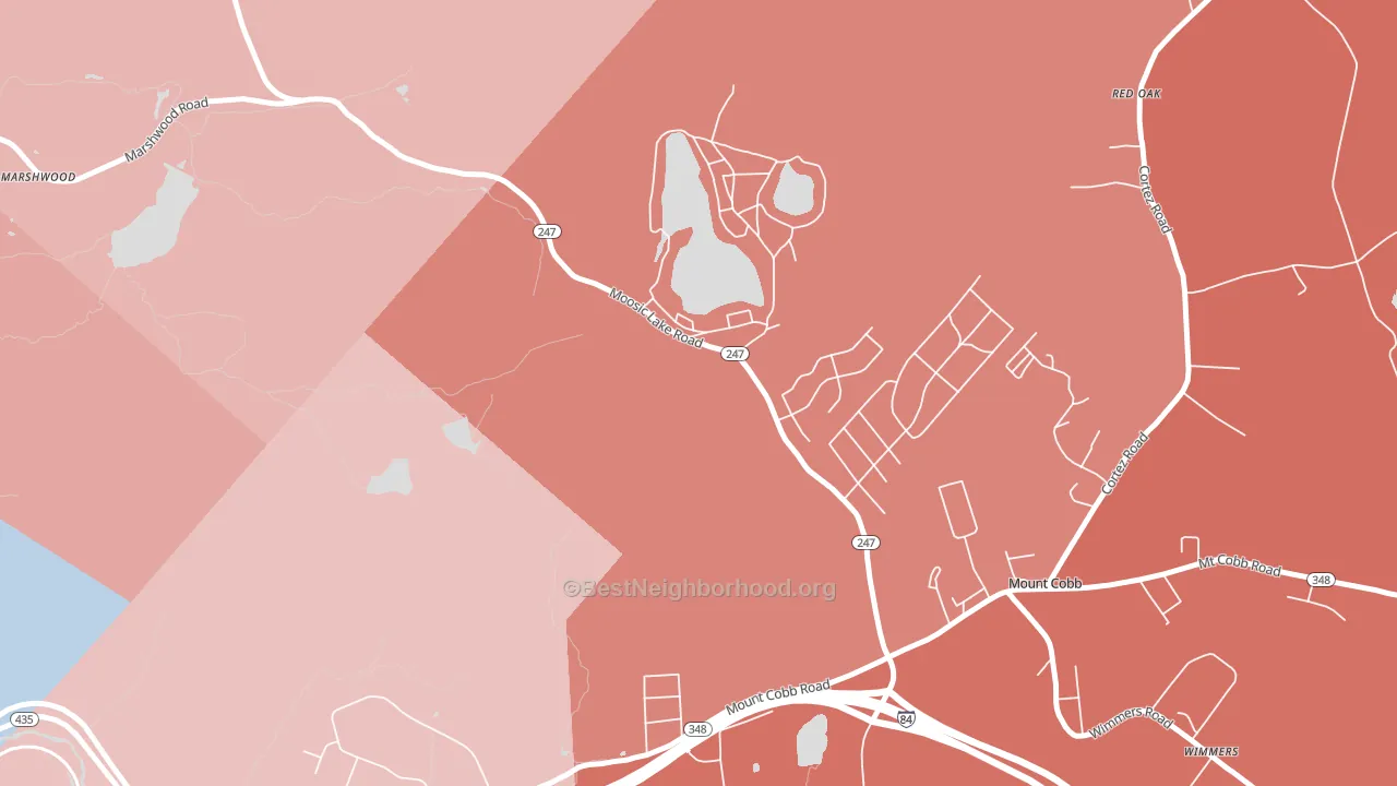Mount Cobb, PA block-group political-lean map