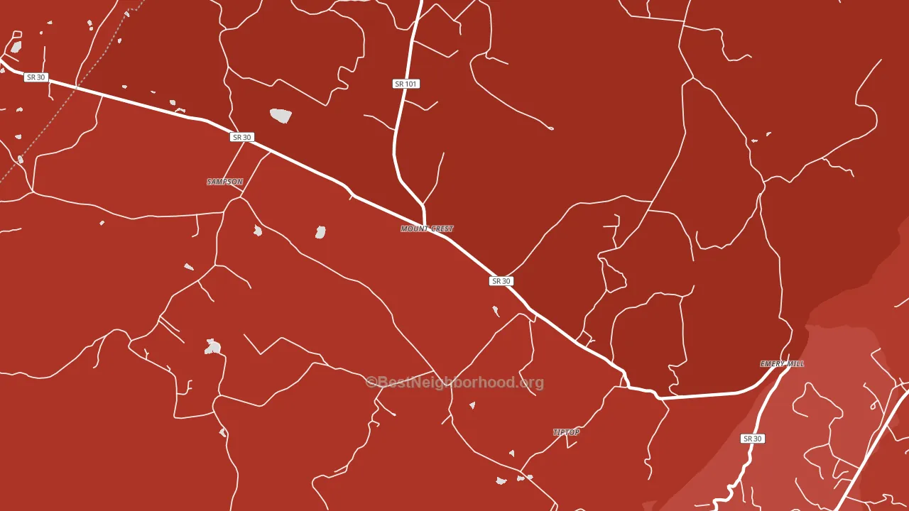 Mount Crest, TN block-group political-lean map