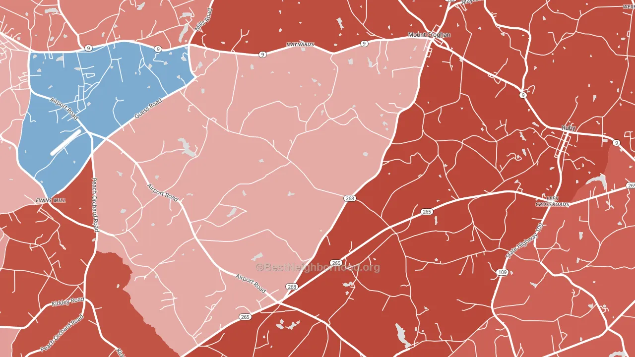 Mount Croghan, SC block-group political-lean map