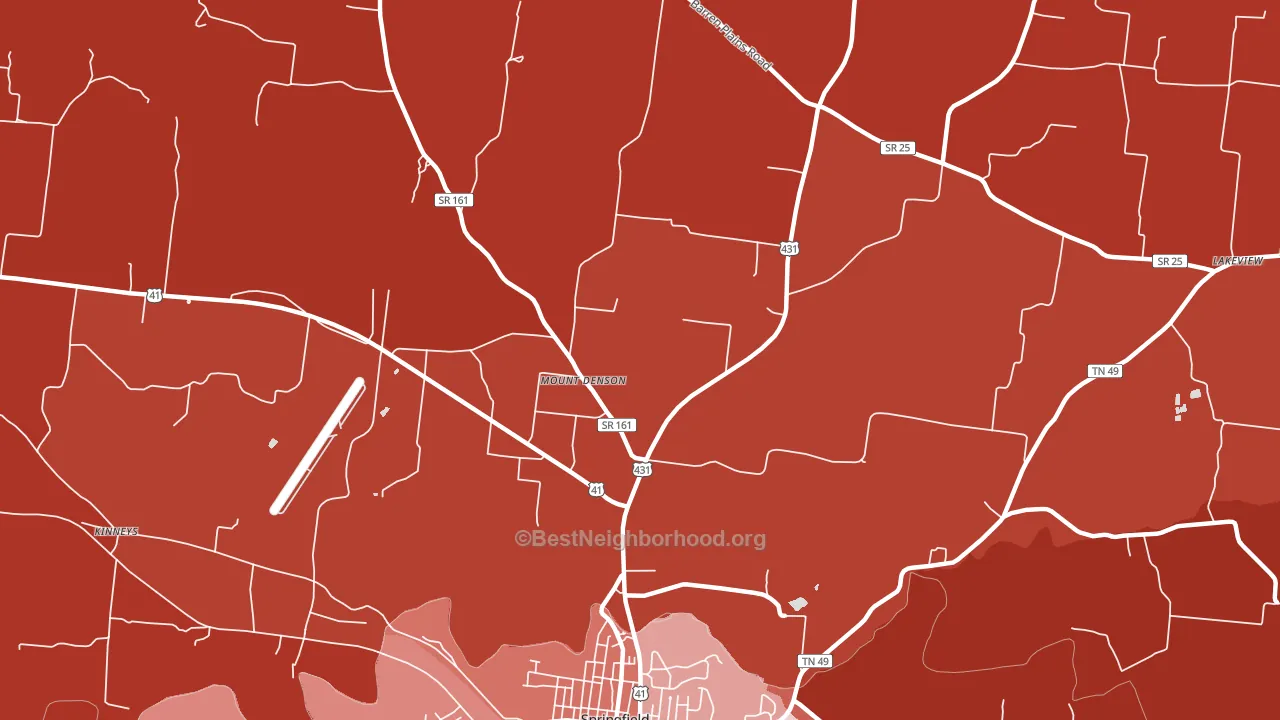 Mount Denson, TN block-group political-lean map