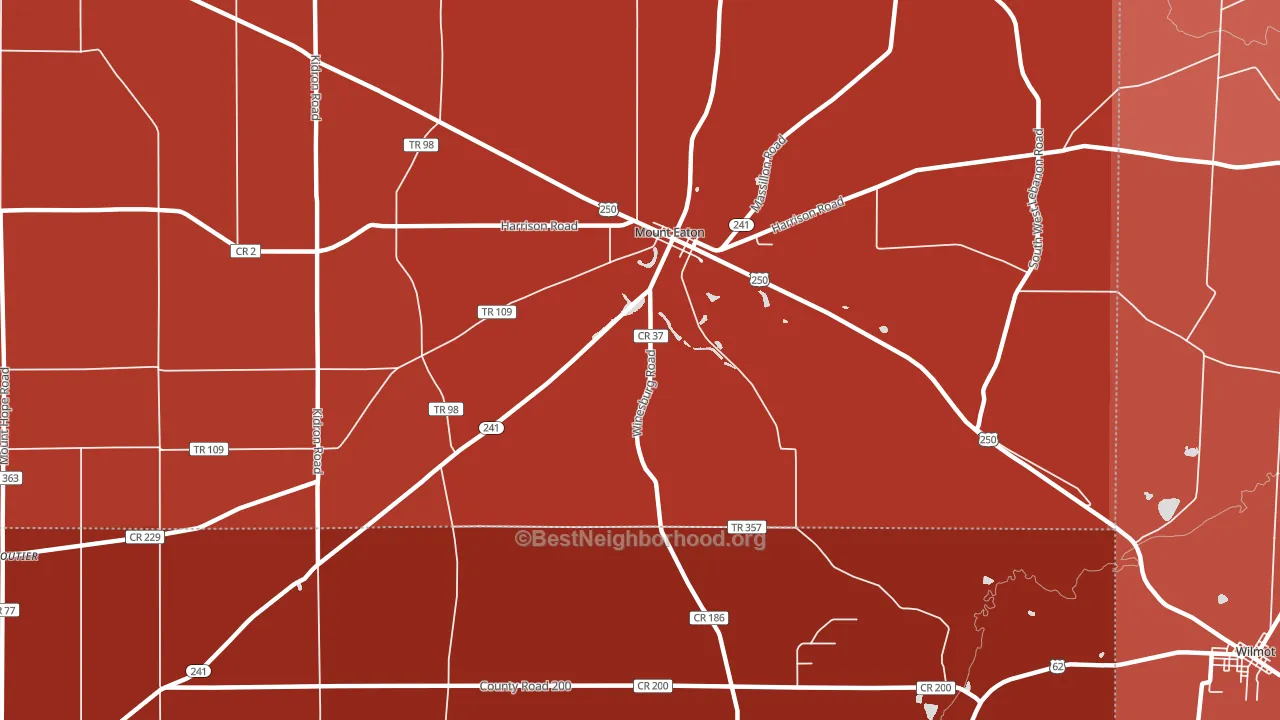 Mount Eaton, OH block-group political-lean map