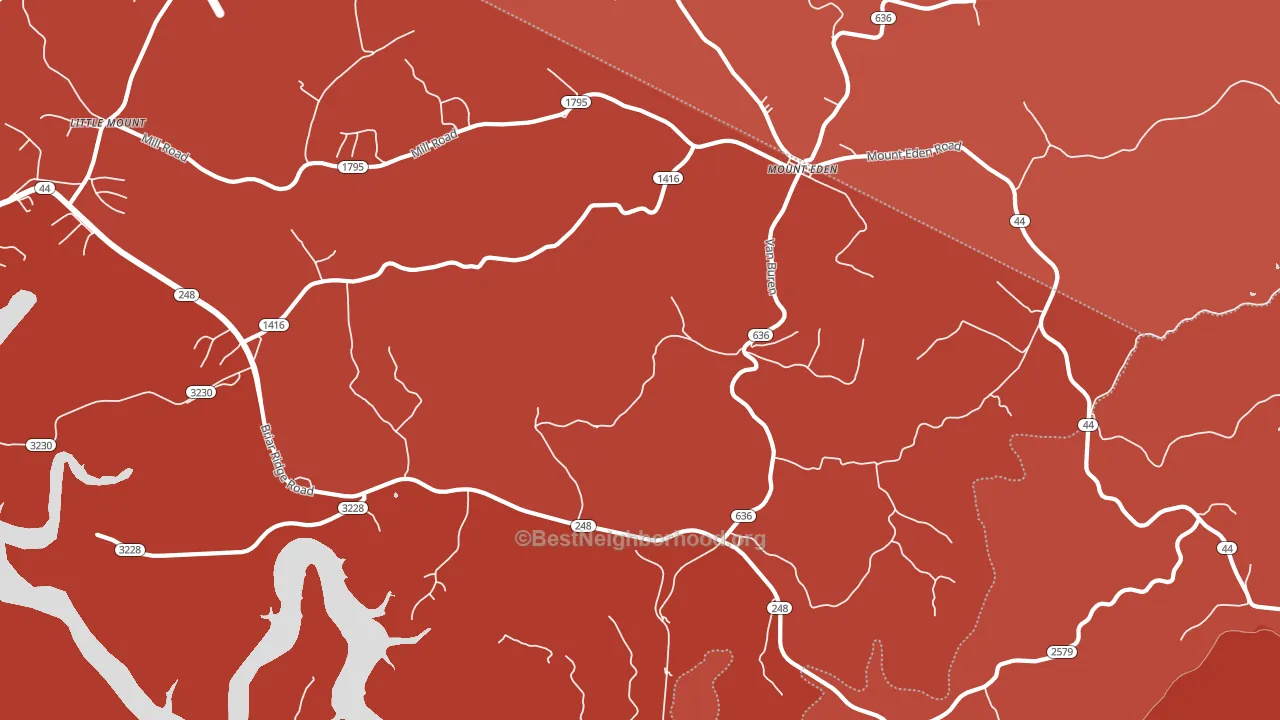 Mount Eden, KY block-group political-lean map