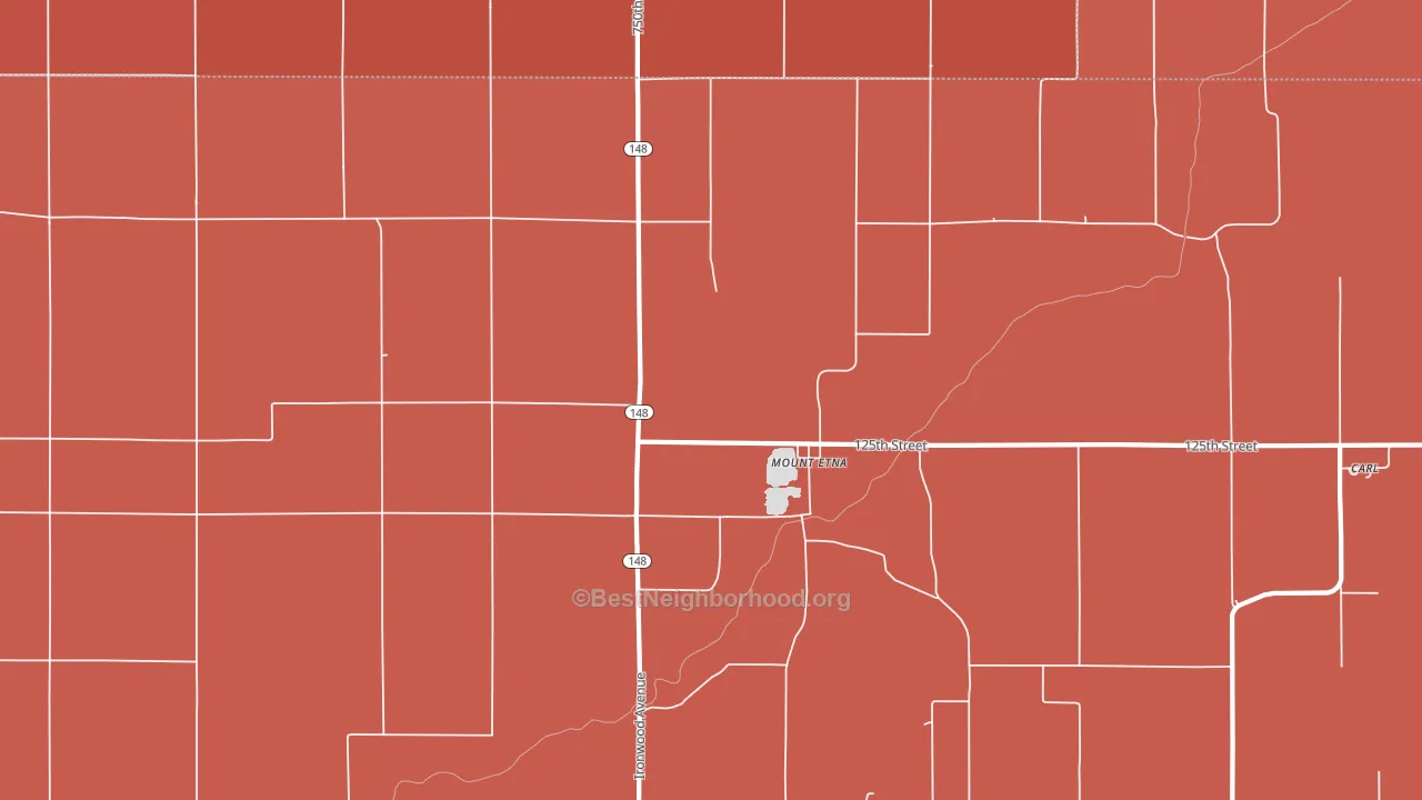 Mount Etna, IA block-group political-lean map
