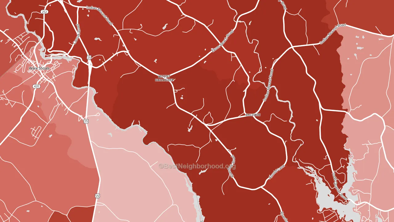 Mount Gallagher, SC block-group political-lean map