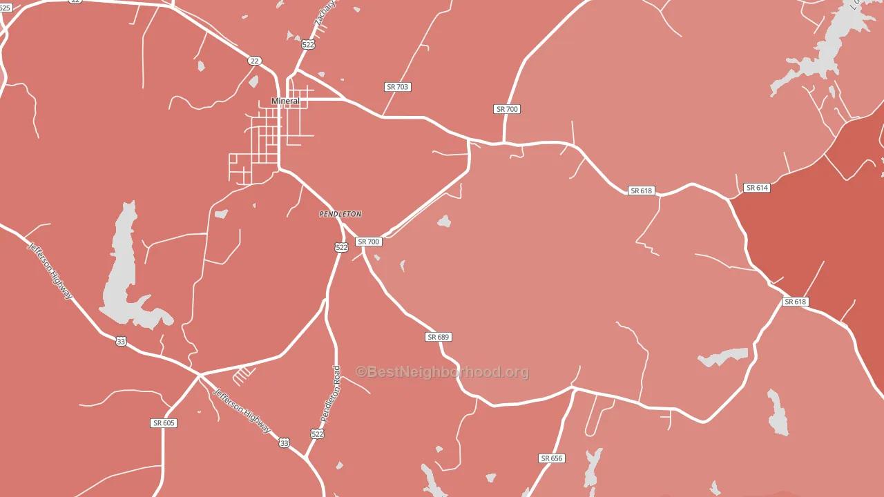 Mount Garland, VA block-group political-lean map