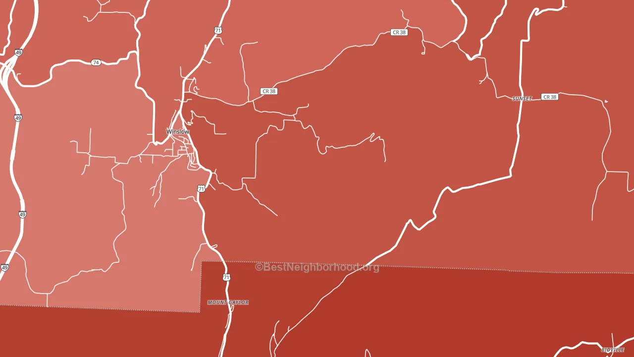 Mount Gaylor, AR block-group political-lean map