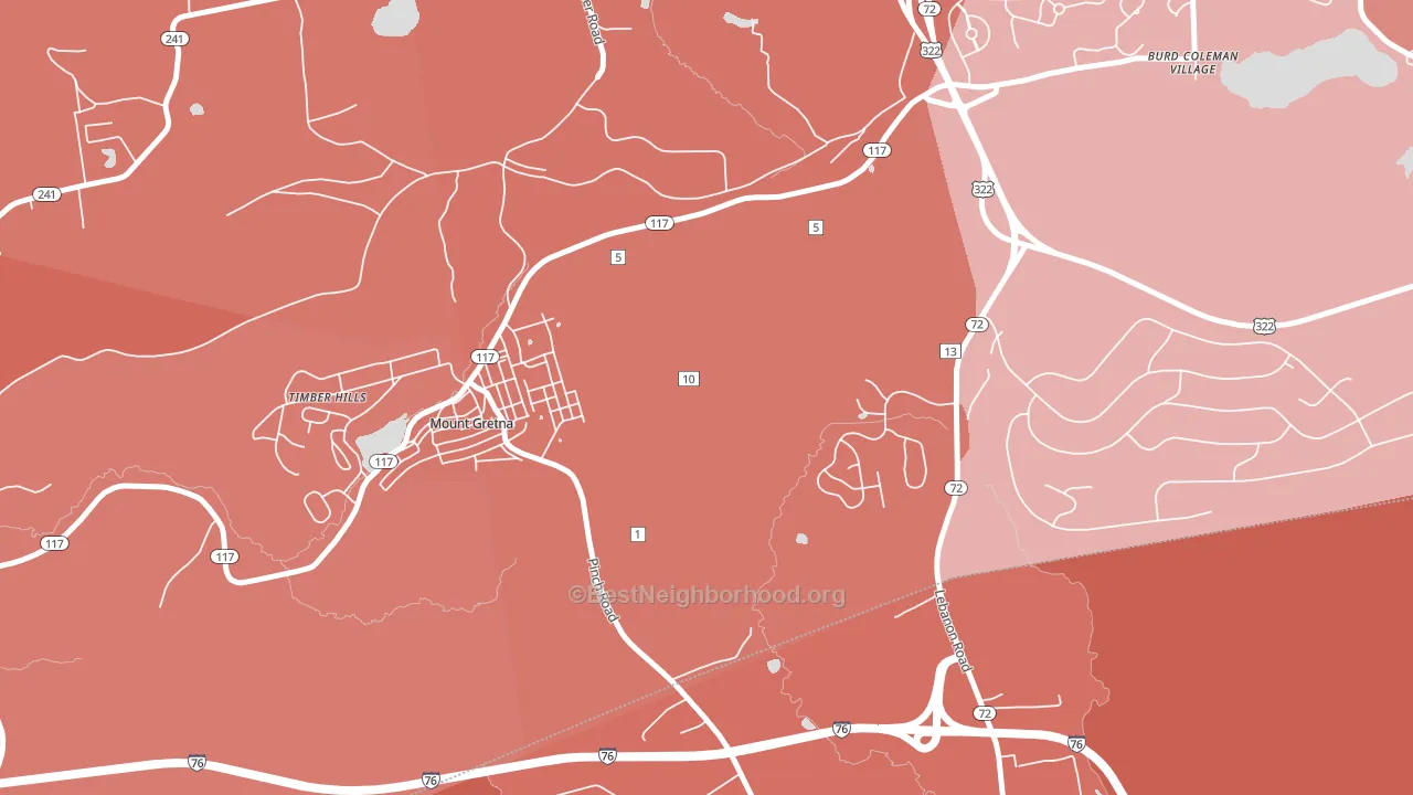 Mount Gretna Heights, PA block-group political-lean map