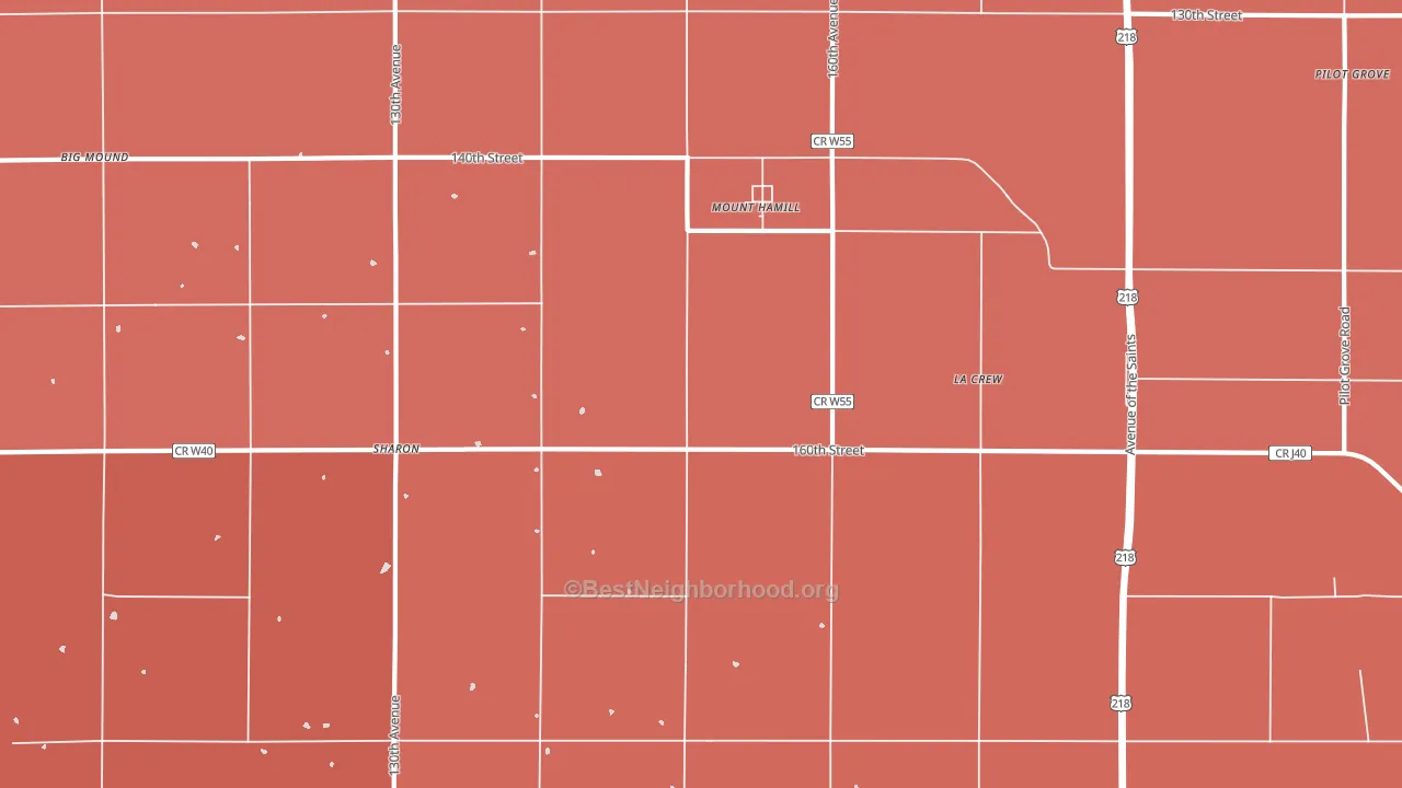 Mount Hamill, IA block-group political-lean map