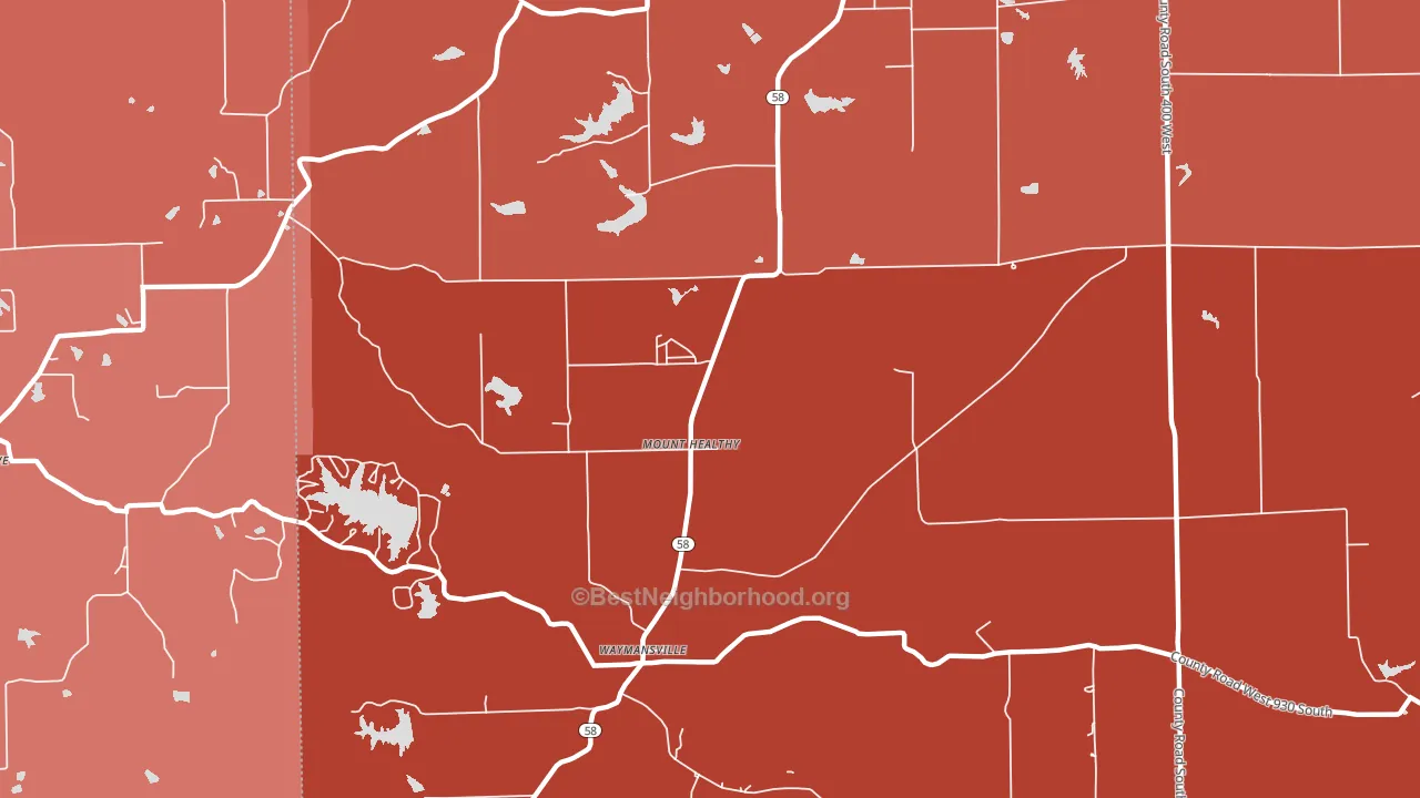 Mount Healthy, IN block-group political-lean map