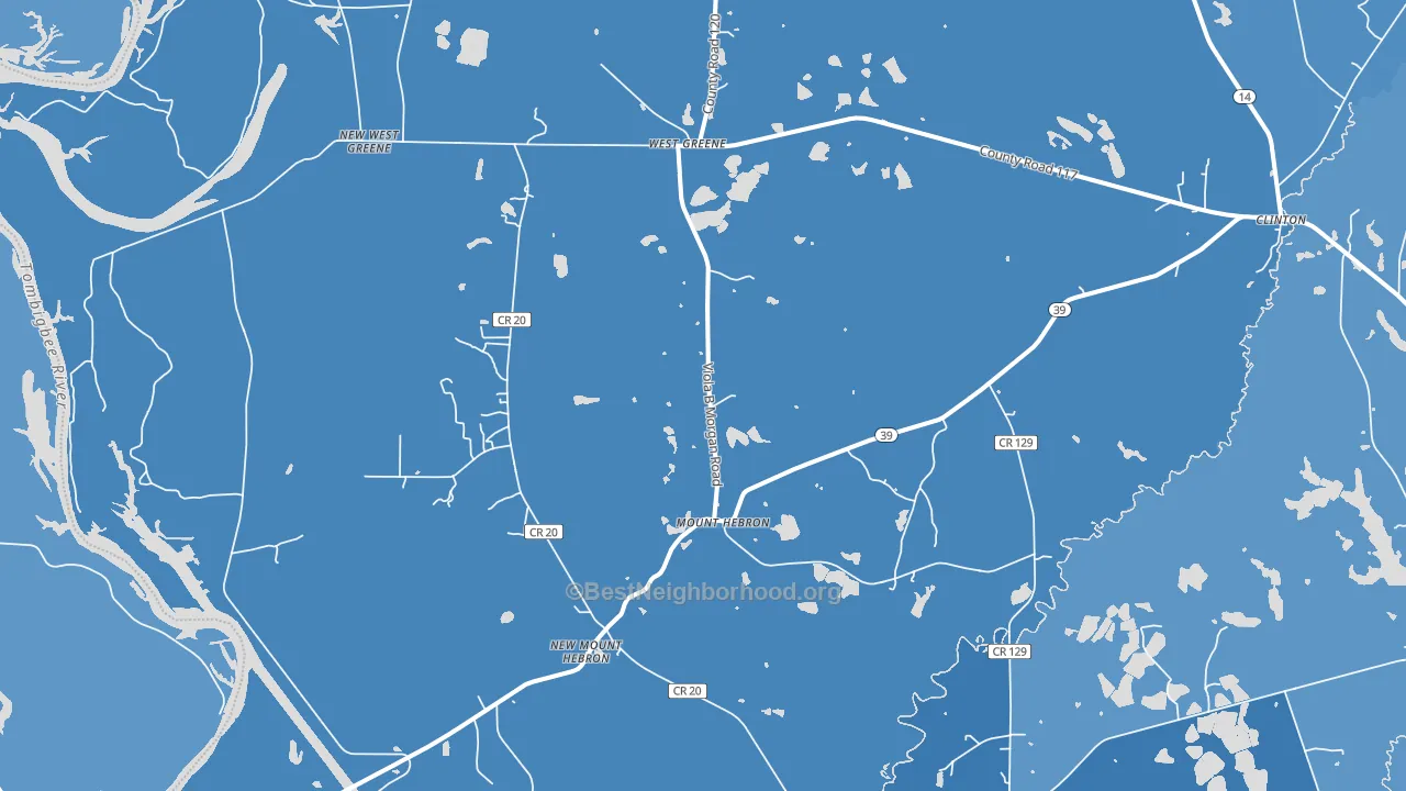 Mount Hebron, AL block-group political-lean map