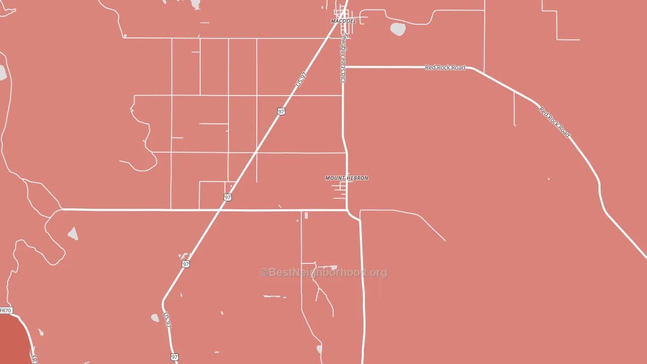 Mount Hebron, CA block-group political-lean map