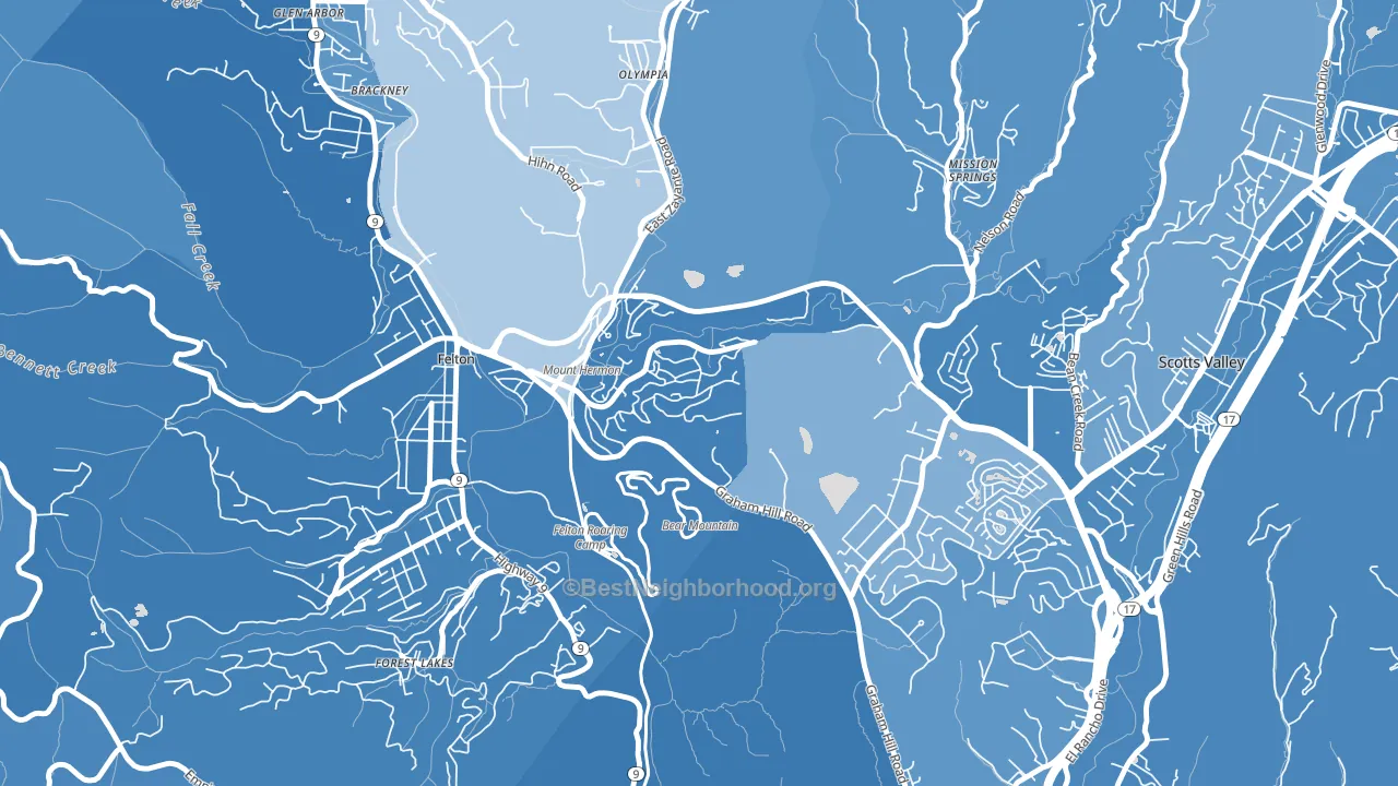 Mount Hermon, CA block-group political-lean map