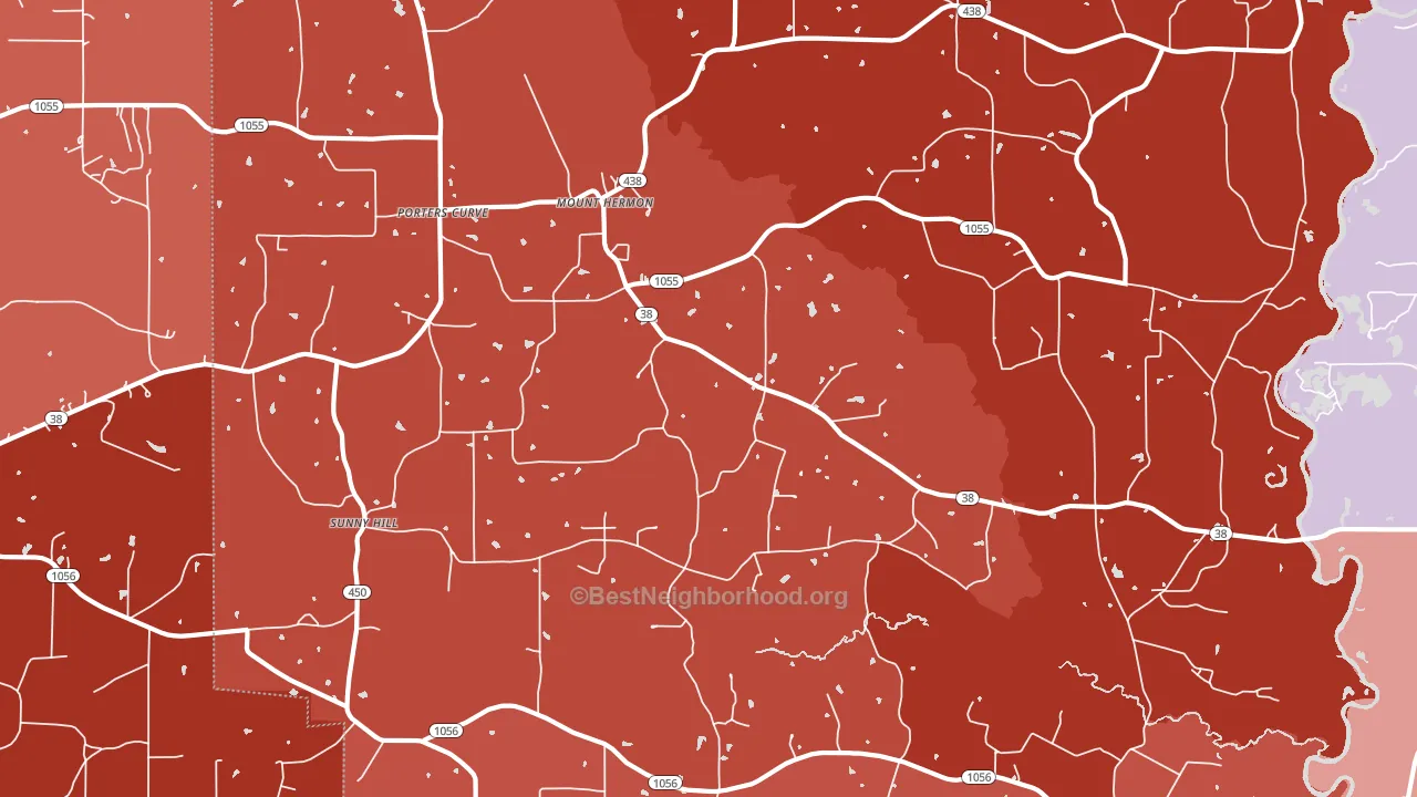 Mount Hermon, LA block-group political-lean map