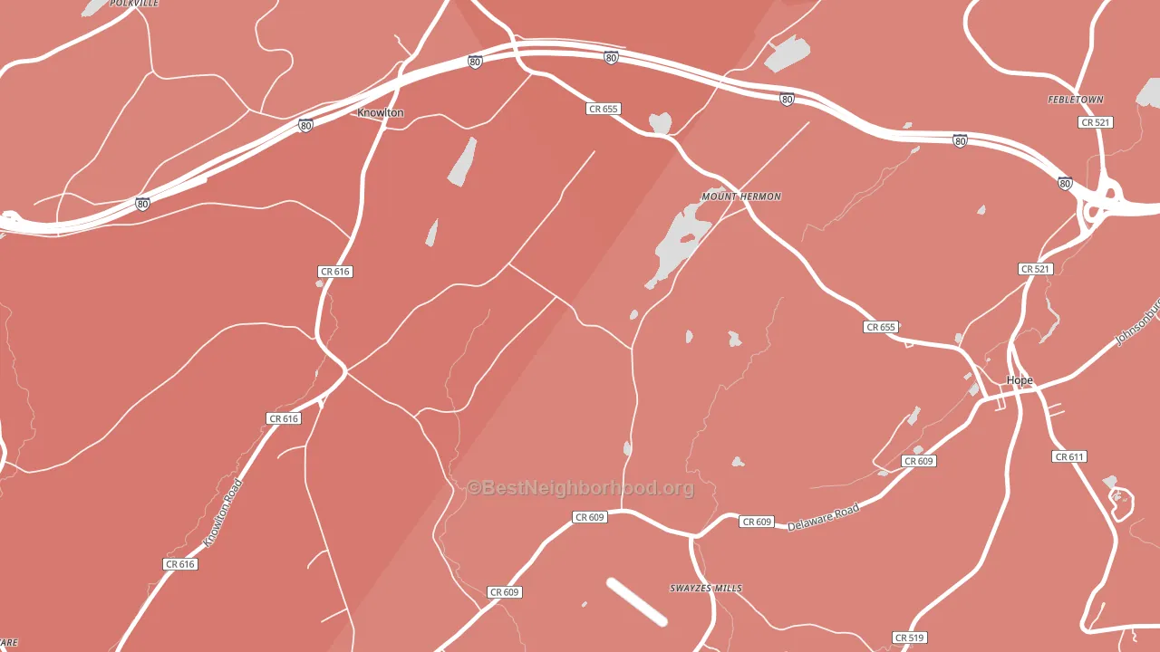 Mount Hermon, NJ block-group political-lean map