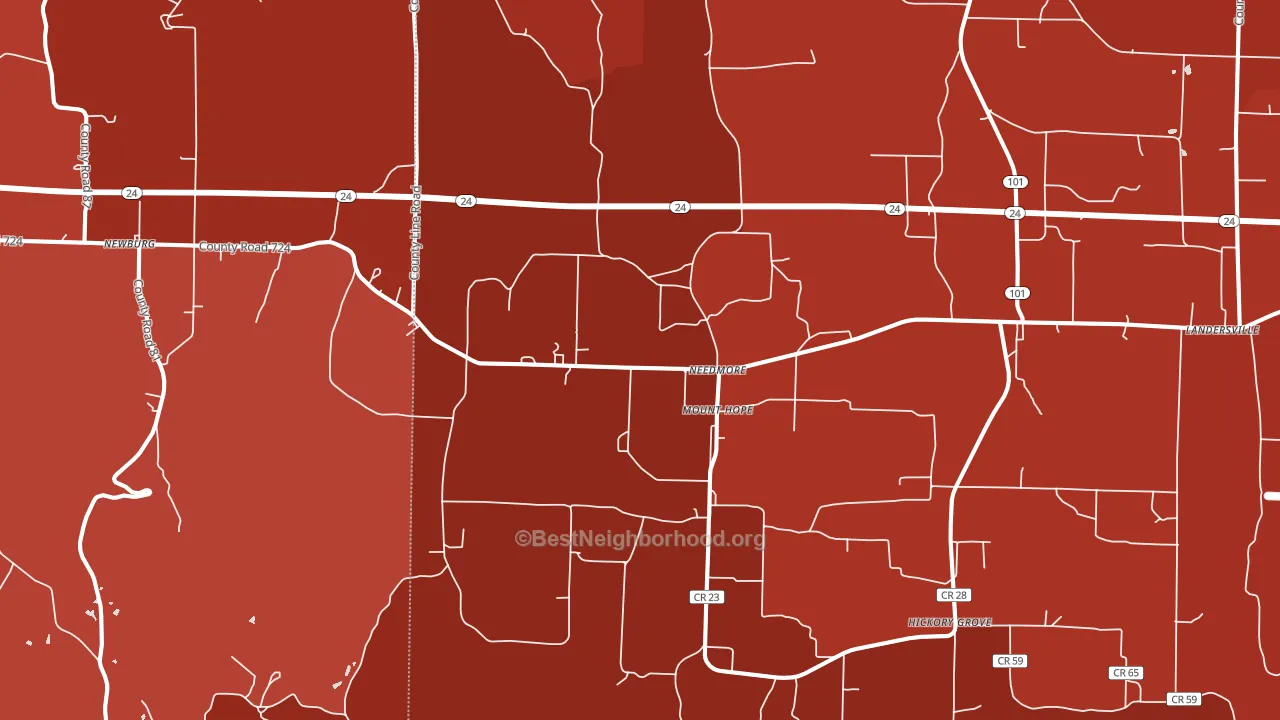 Mount Hope, AL block-group political-lean map