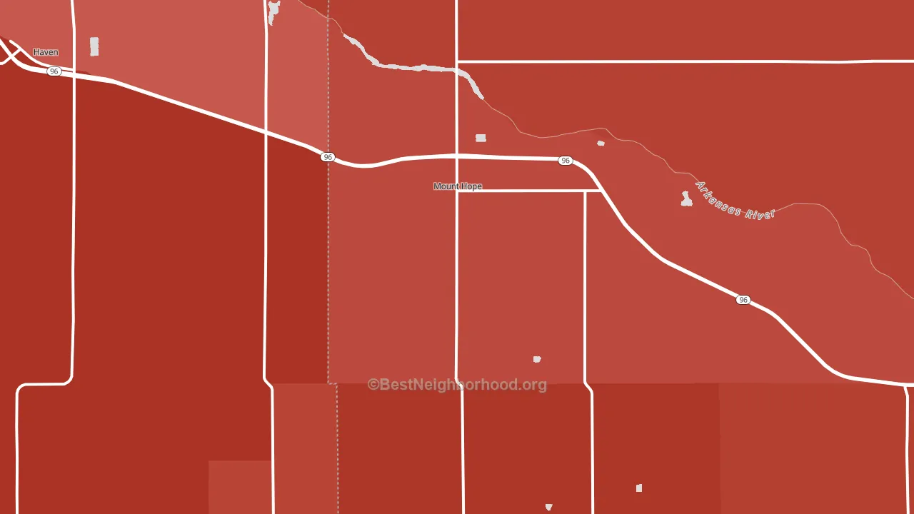 Mount Hope, KS block-group political-lean map