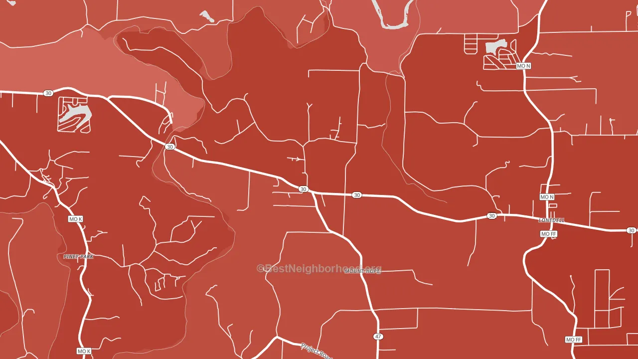 Mount Hope, MO block-group political-lean map