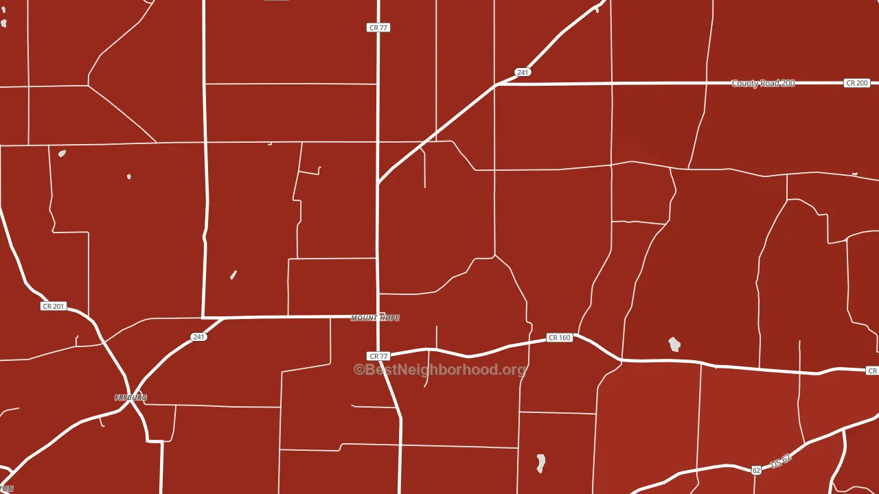 Mount Hope, OH block-group political-lean map