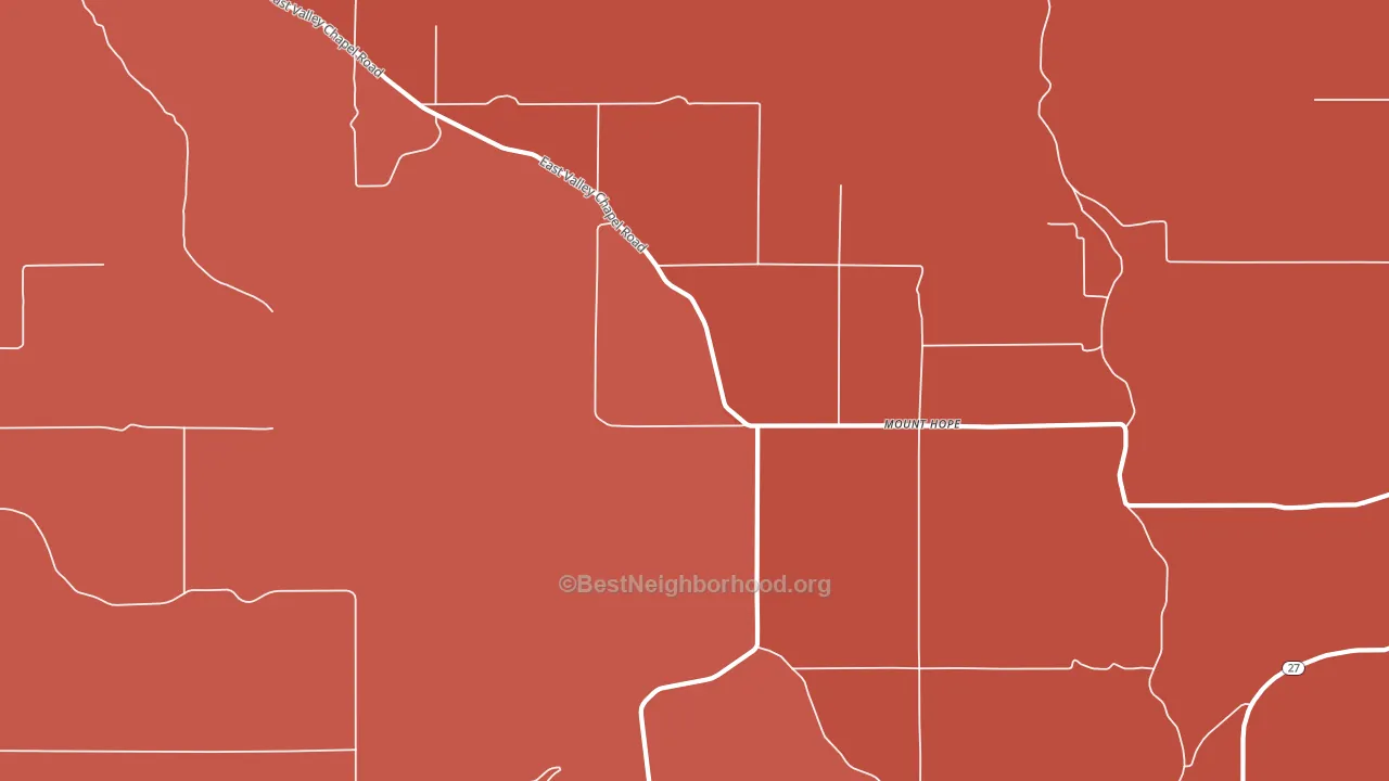Mount Hope, WA block-group political-lean map