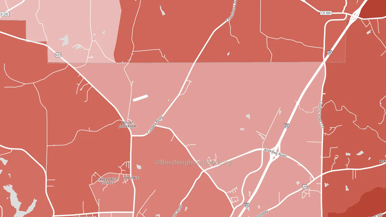 Mount Jefferson, AL block-group political-lean map