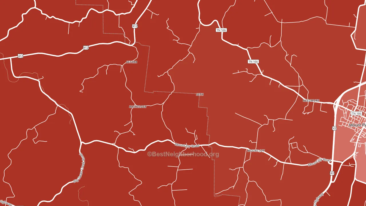 Mount Joy, TN block-group political-lean map