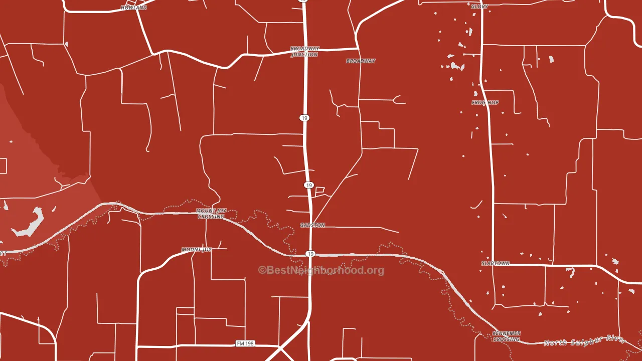 Mount Joy, TX block-group political-lean map