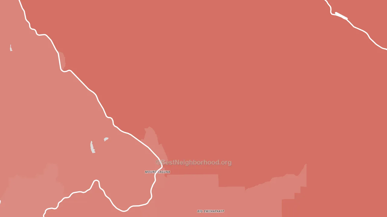 Mount Laguna, CA block-group political-lean map