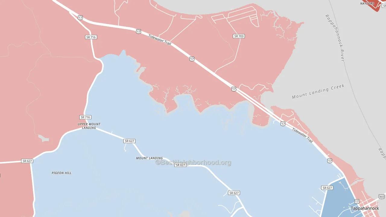 Mount Landing, VA block-group political-lean map
