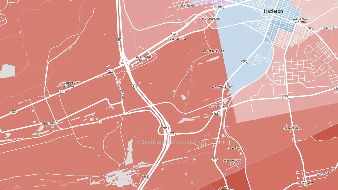 Mount Laurel, PA block-group political-lean map