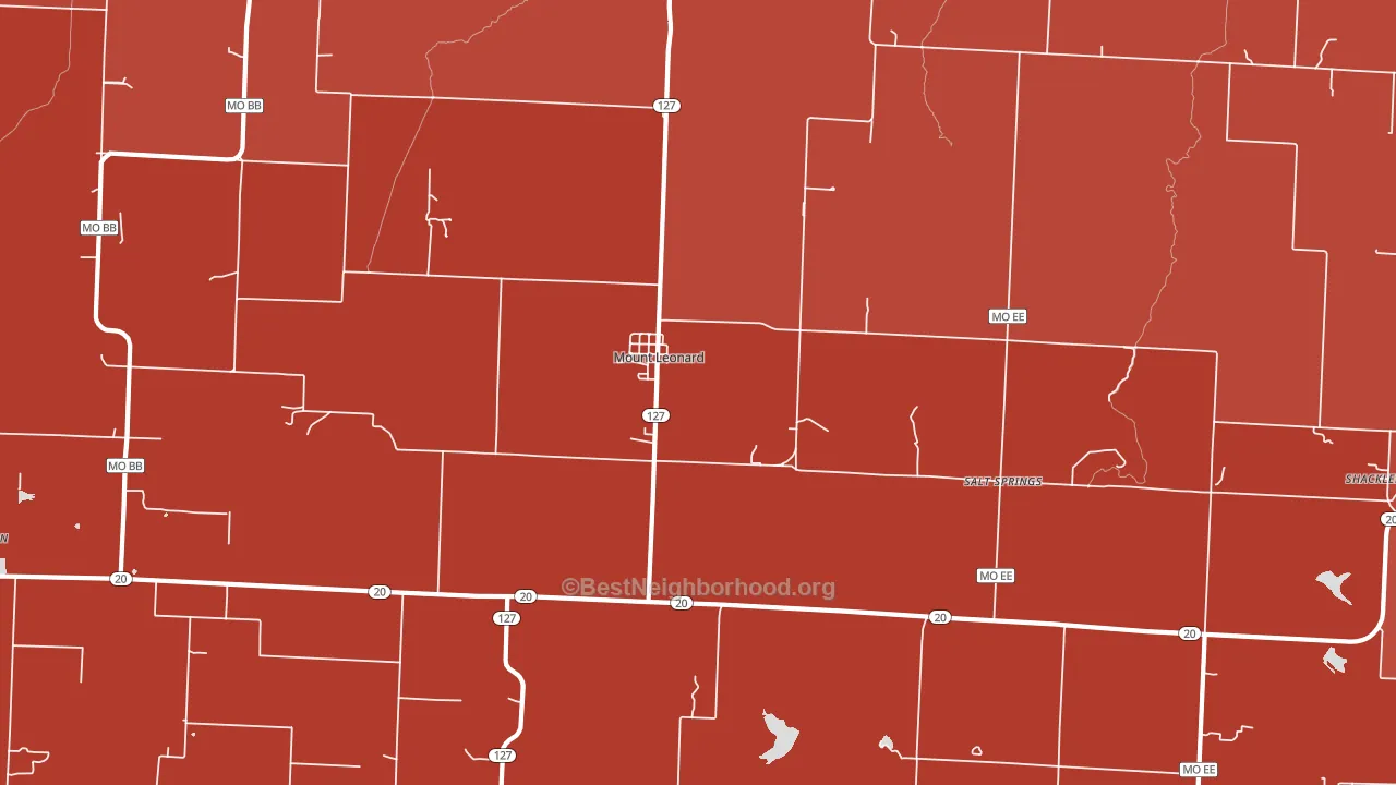 Mount Leonard, MO block-group political-lean map