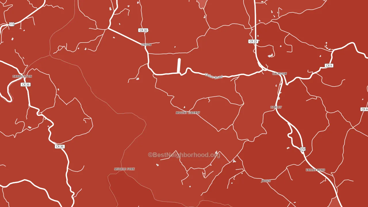 Mount Liberty, WV block-group political-lean map