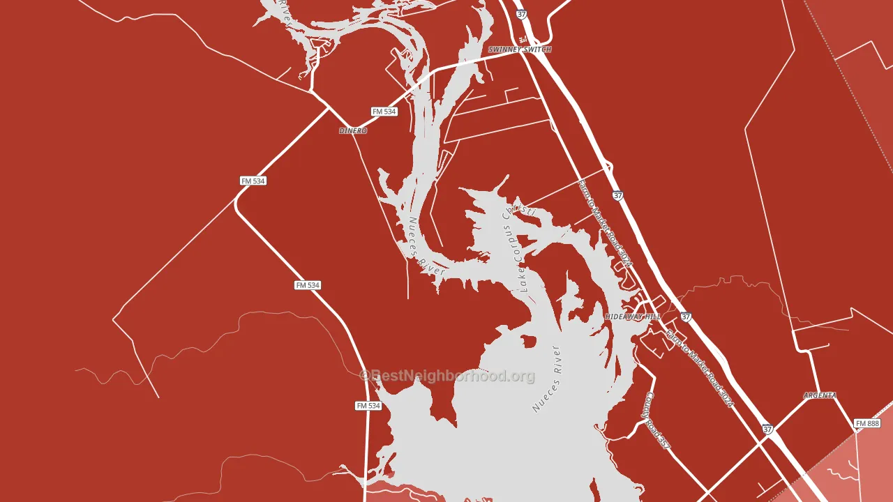 Mount Lucas, TX block-group political-lean map