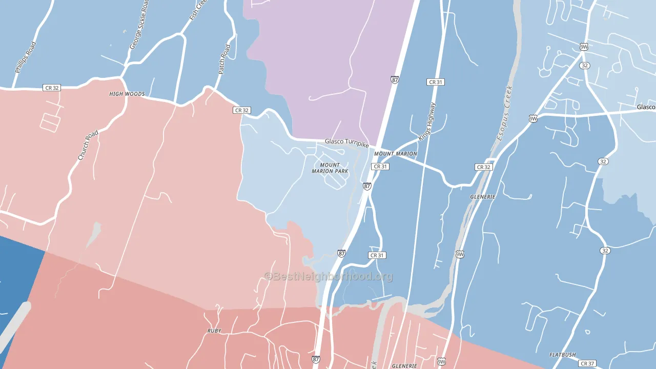 Mount Marion, NY block-group political-lean map