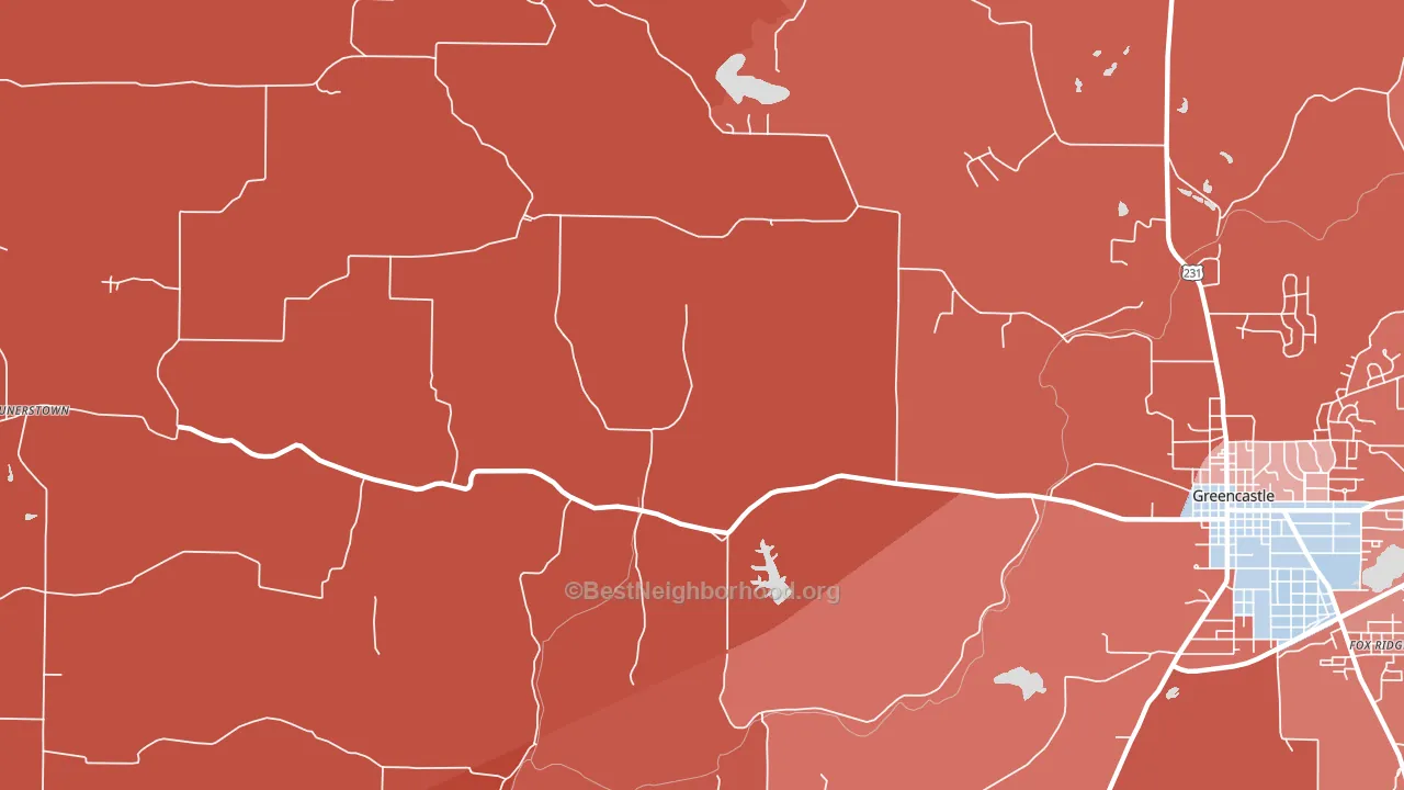 Mount Meridian, IN block-group political-lean map